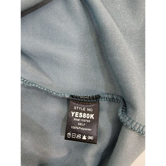 SOLD    POL LRG Ice blue Velvet Feel V Neck Top, Large short sleeve NWOT tunic - Picture 7 of 8